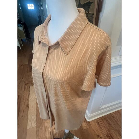 ADRIANNA PAPELI BELL SLEEVE POLKA DOT BLOUSE WOMENS SIZE XL - Picture 3 of 7